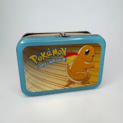 Vintage 1990s Nintendo Pokemon Charmander Metal Tin Collector Case Storage Box - Image 1