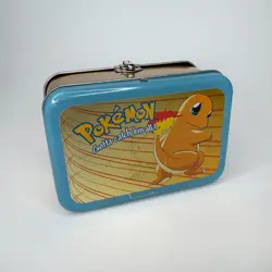Vintage 1990s Nintendo Pokemon Charmander Metal Tin Collector Case Storage Box - Image 3
