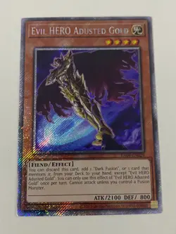 Yugioh Evil HERO Adusted Gold x 3 1st Edition Platinum Secret Rare NM Free Holo - Image 2