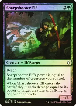 NM Foil Sharpshooter Elf, MTG, Baldur's Gate, Magic the Gathering, 253 - Image 1