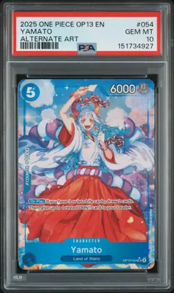 2025 ONE PIECE OP13-CARRYING ON HIS WILL ALTERNATE ART #054 YAMATO PSA 10 - Image 1