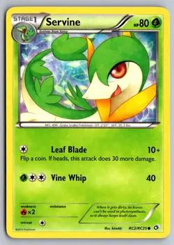 Servine RC2/RC25 Holo Common Legendary Treasures: Radiant Collection Pokemon MP - Image 1