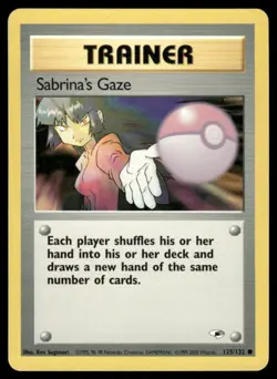 Pokemon Cards Sabrina's Gaze 125/132 Gym Heroes Common LP - Image 1