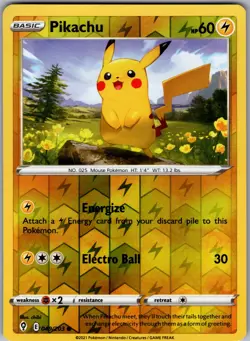 Pikachu 049/203 Common Evolving Skies Pokemon Reverse Holo Near Mint - Image 1