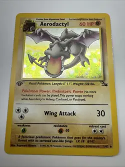 Aerodactyl 1/62 Fossil Holo 1st Edition Vintage Pokemon Card - Image 1