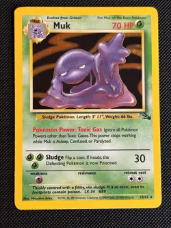 Muk 13/62 Holo Rare Fossil Pokemon Lightly Played - Image 1