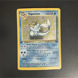 Pokemon Vaporeon 12/64 Jungle Holo Rare 1st Edition Stage 1 80 HP TCG Card - Image 1