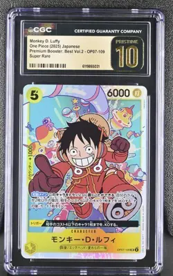 CGC 10 Pristine ONE PIECE Monkey D. Luffy OP07-109 SR 500 Years Future - Image 1