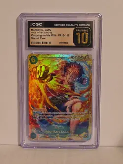One Piece Monkey D. Luffy SEC OP13-118 English Carrying On His Will CGC PRIS 10 - Image 1