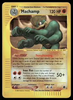 Pokemon Cards Machamp 16/165 Reverse Holo Expedition Base Set Holo Rare LP - Image 1