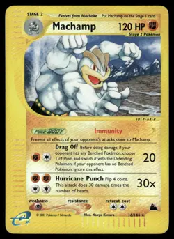 Pokemon Cards Machamp 16/144 Reverse Holo Skyridge Rare LP - Image 1