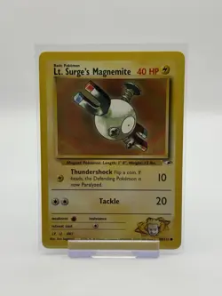 Lt. Surge's Magnemite Gym Heroes 80/132 NM Pokemon Card Vintage WOTC - Image 1