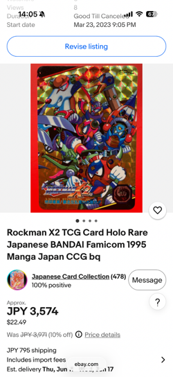 Rockman X2 TCG Card Holo Rare Japanese BANDAI Famicom 1995 Manga Japan - Image 1