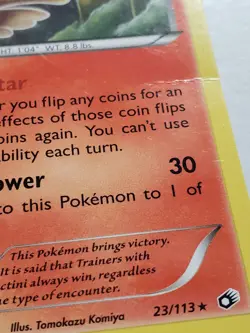 EXCLUSIVE Victini 23/113 RARE Legendary Treasures Pokemon Card Tomokazu Komiya - Image 2
