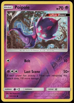 Poipole 102/236 Common Unified Minds Pokemon Reverse Holo Near Mint - Image 1