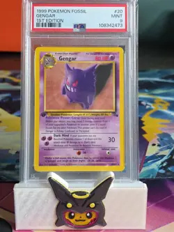1999 Pokemon TCG Gengar 20/62 Fossil 1st Edition Regular PSA 9 MINT- WOTC - Image 1