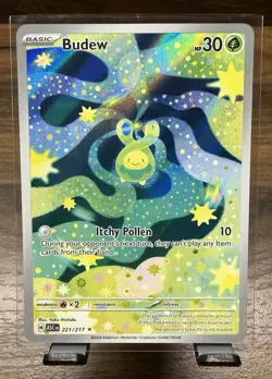 Budew 221/217 Pokemon Ascended Heroes Illustration Rare Full Art Holo NM - Image 1