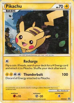 Pikachu HGSS03 Promo HGSS Black Star Promos Pokemon Heavily Played - Image 1