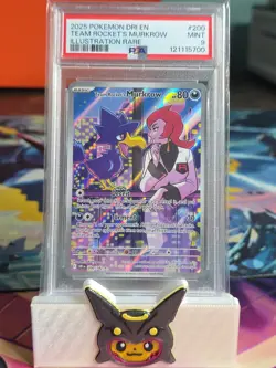 2025 POKEMON DESTINED RIVALS ILLUSTRATION RARE #200 TEAM ROCKET'S MURKROW PSA 9 - Image 1