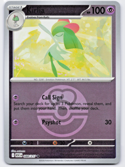 Pokemon TCG Kirlia 088/217 Love Ball Reverse Holo Ascended Heroes NM - Image 1
