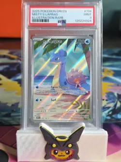 2025 POKEMON DRI EN-DESTINED RIVALS ILLUSTRATION RARE #194 MISTY'S LAPRAS PSA 9 - Image 1