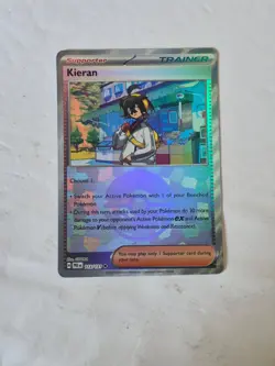 Kieran (Poke Ball Pattern) 113/131 Uncommon Prismatic Evolutions Pokemon Holo NM - Image 1