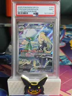 2025 POKEMON Destined Rivals #184, Illustration Rare, CYNTHIA'S ROSERADE PSA 9 - Image 1