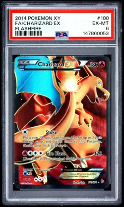 2014 POKEMON XY FLASHFIRE #100 FULL ART/CHARIZARD EX PSA 6 - Image 1