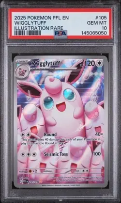 WIGGLYTUFF #105 PSA 10 2025 POKEMON PFL EN-PHANTASMAL FLAMES ILLUSTRATION RARE - Image 1