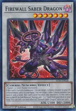 Yugioh - Firewall Saber Dragon (Super Rare) (1st Edition) - ALIN-EN038 (P) - Image 1