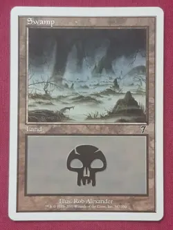 Magic The Gathering 7TH EDITION SWAMP 347 land card MTG - Image 1