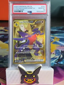 2025 POKEMON DRI EN-DESTINED RIVALS HYPER RARE #241 CYNTHIA'S GARCHOMP EX PSA 10 - Image 1