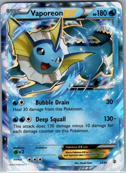 Vaporeon EX 24/83 Generations - Pokemon Card - NM - Image 1
