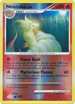 Pokemon TCG - Ninetales - 36/127 - Reverse Holo Rare - Platinum [Lightly Played] - Image 1
