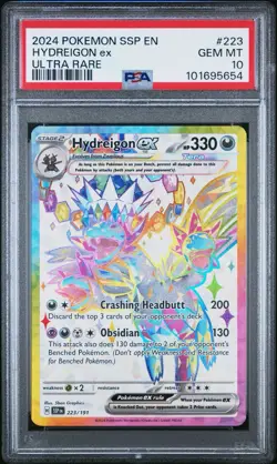 Pokemon Hydreigon EX Full Art Holo Rare Card 223/191 Surging Sparks PSA 10 - Image 1