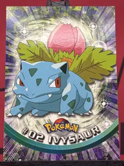 Ivysaur #02 Pokemon Topps TV Animation Edition Blue Logo 1999 NM - Image 3