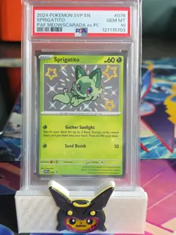 2024 POKEMON SVP EN-SV BLACK STAR PROMO #076 SPRIGATITO PSA 10 POP 53 - Image 1
