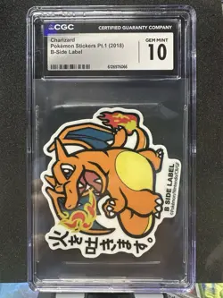 (CGC 10) - 2018 Charizard Sticker - Pokemon B-Side Label - Image 1