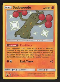 Sudowoodo SV20/SV94 Pokemon TCG Hidden Fates: Shiny Vault NM - Image 1