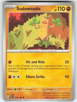Sudowoodo 109/193 Uncommon Paldea Evolved Pokemon Near Mint - Image 1