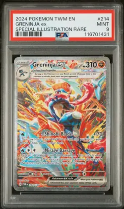 Greninja Ex 2024 Pokemon En-Twilight Masquerade #214/167 Illustration Rare PSA 9 - Image 1