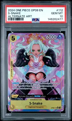 2024 ONE PIECE OP08-TWO LEGENDS ALTERNATE ART #112 S-SNAKE PSA 10 - Image 1