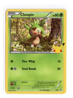Chespin 6/25 Promo Holo McDonald's 25th Anniversary Promos Pokemon TCG - Image 1