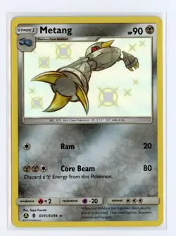 Metang SV31/SV94 Shiny Holo Rare Holo Hidden Fates: Shiny Vault Pokemon TCG - Image 1