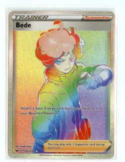 Bede 207/202 Secret Rare Holo SWSH01: Sword & Shield Base Set Pokemon TCG NM - Image 1