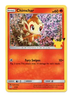 Chimchar 12/25 Promo Holo McDonald's 25th Anniversary Promos Pokemon - Image 1