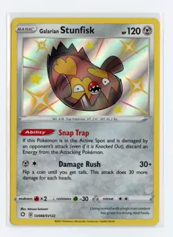 Galarian Stunfisk SV088/SV122 Shiny Holo Rare Shining Fates: Shiny Vault Pokemon - Image 1