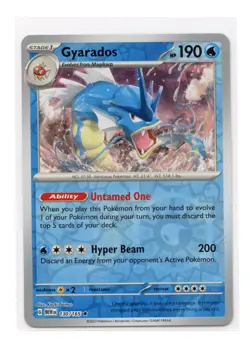 Gyarados 130/165 Rare Reverse Holo SV: Scarlet & Violet 151 Pokemon TCG - Image 1