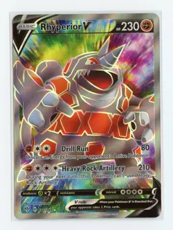 Rhyperior V (Full Art) 181/189 Ultra Rare Holo SWSH03: Darkness Ablaze Pokemon - Image 1