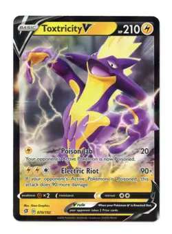 Toxtricity V 070/192 Ultra Rare Holo SWSH02: Rebel Clash Pokemon TCG - Image 1